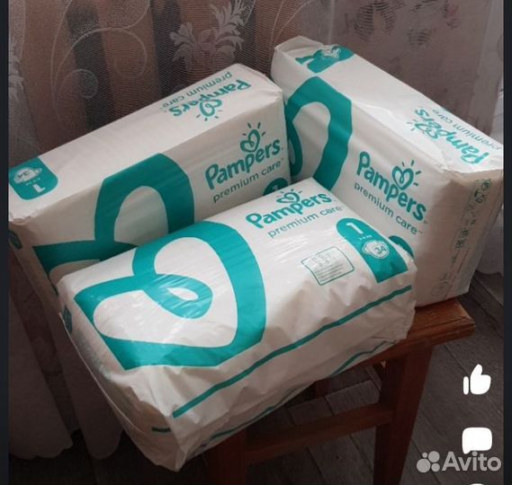 Подгузники памперс премиум кеа 34 шт новые