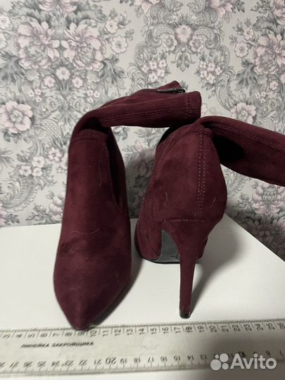 Ботильоны чулки цвет бордо 35
