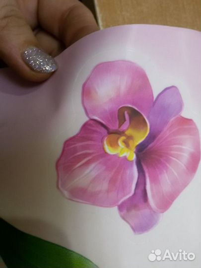 Декор наклейка в виде орхидеи