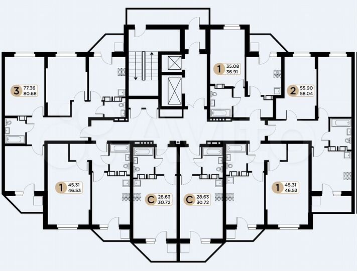 3-к. квартира, 80,6 м², 17/26 эт.