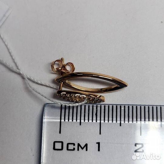 Серьги трансформеры 585 пробы фианиты 2,32