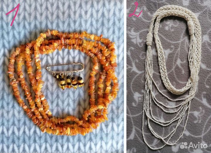 Аксессуары из янтаря и бисера, новые