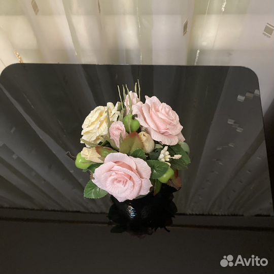 Цветочные букеты из гофрированной бумаги