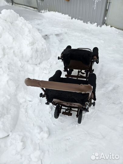 Санки с колёсами для двойни