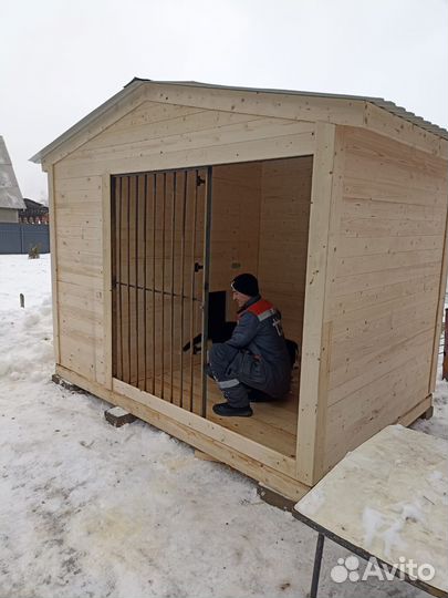 Вольер для собак деревянный