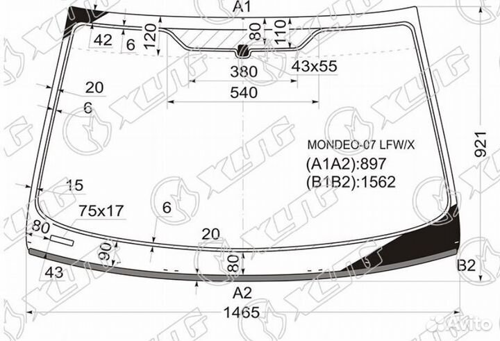 Стекло лобовое ford mondeo 4 /5D 07-13