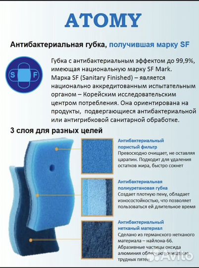 Атоми губки Хозяйсвенные (наборе 4штуки )