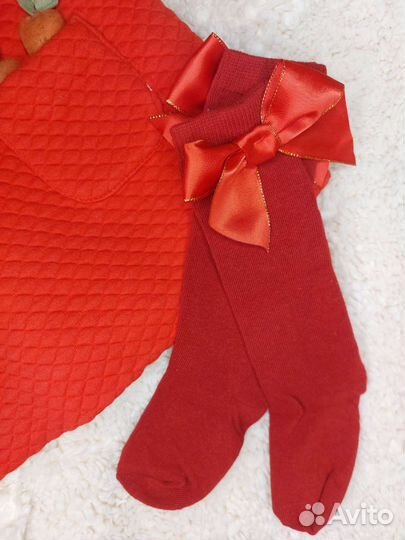 Платье стёганное и гольфы 80 размер