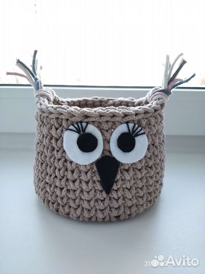 Корзинка вязаная Сова
