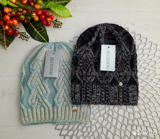 Ч13 Стильные вязаные шапки. Сток