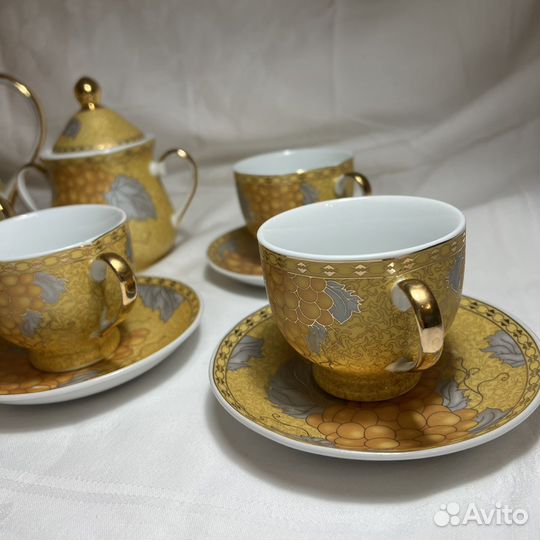 Сервиз чайный золотой Изобилие 14 предметов