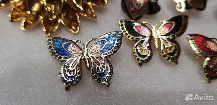 Брошь Бабочка. Пусеты Слоники