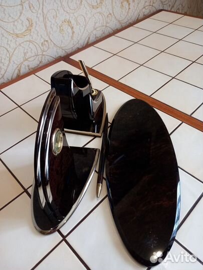 Настольный набор из обсидиана