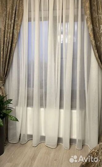 Тюль белый новый