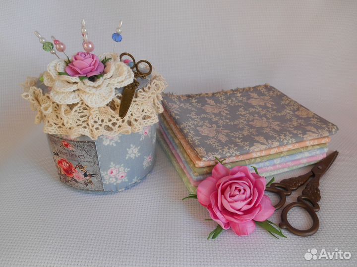 Игольница-шкатулка в стиле шебби