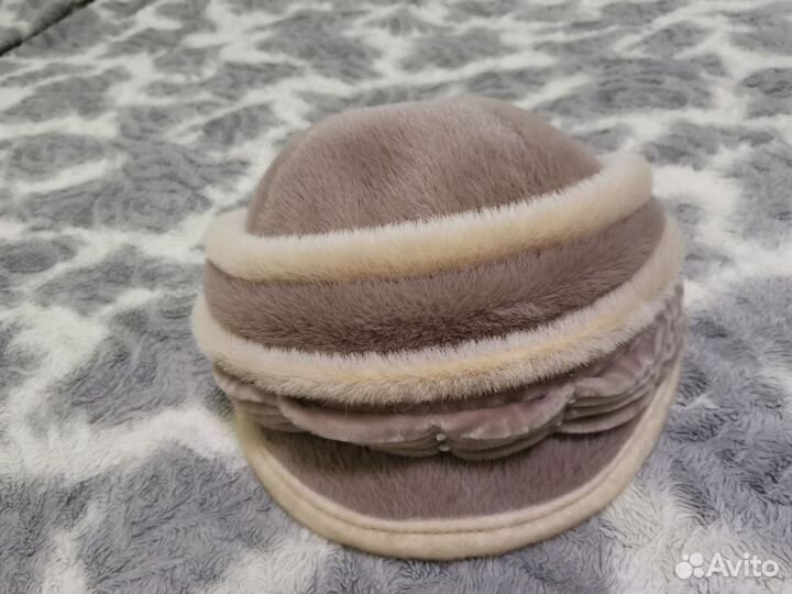 Шапка зимняя женская с козырьком за шоколадку