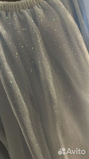 Платье пышное с блестками 128 Снежинка