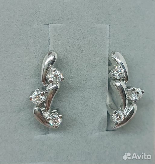 Мюз Золотые серьги с бриллиантами 0.42Ct