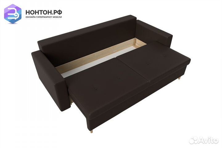 Диван пантограф Белфаст экокожа коричневая