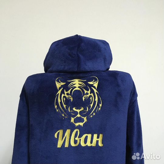 Плюшевый халат с именной вышивкой на заказ