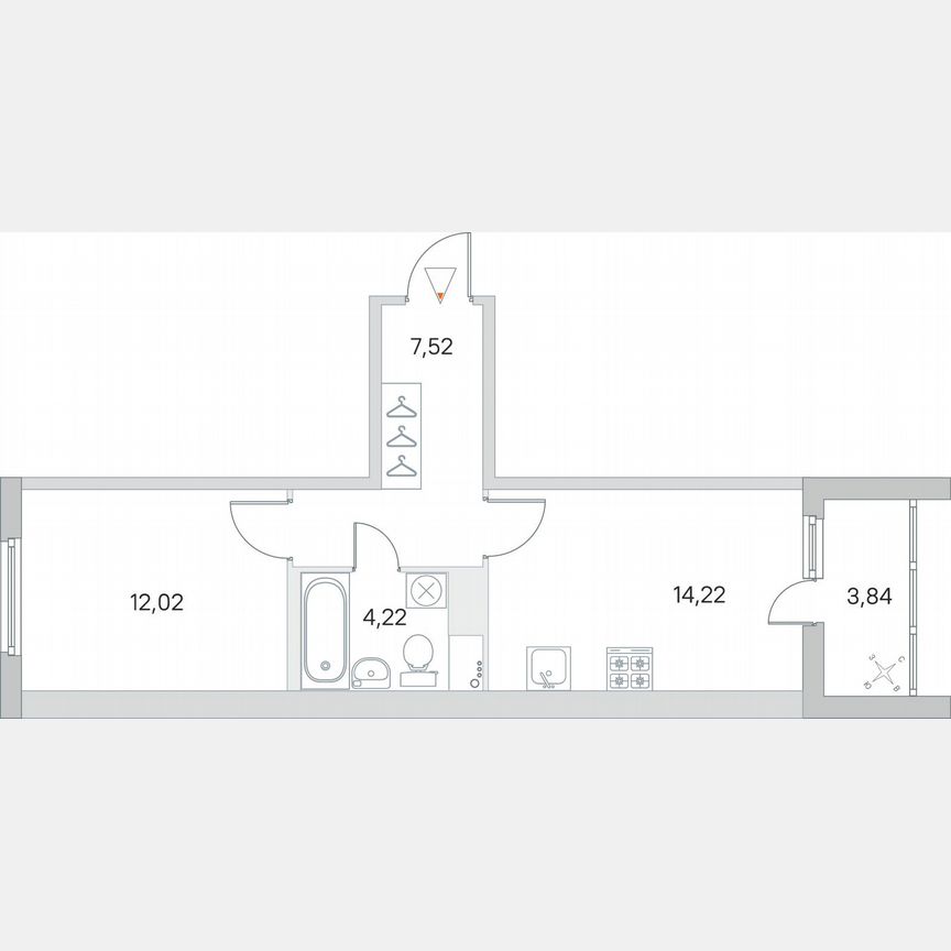 1-к. квартира, 39,9 м², 7/8 эт.