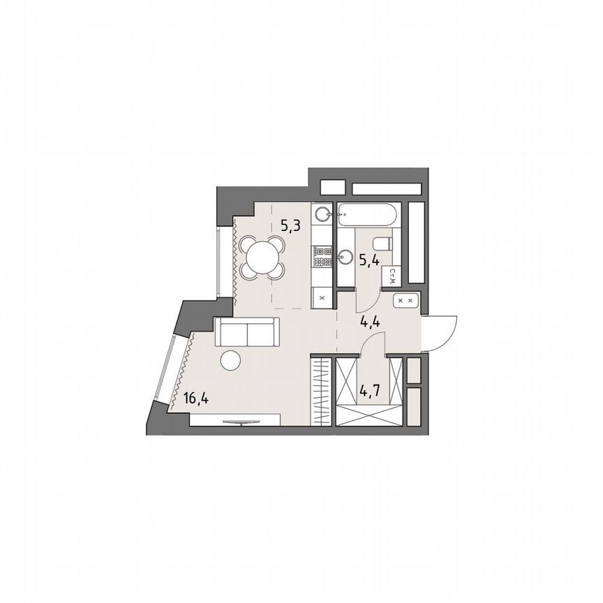 Квартира-студия, 36,2 м², 22/35 эт.