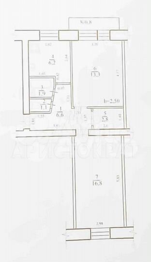 2-к. квартира, 50 м², 5/5 эт.