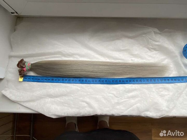 Волосы натуральные 45 см пепельный блонд