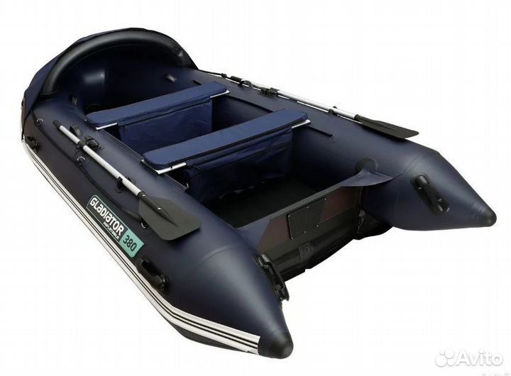 Лодка пвх Gladiator E380 PRO темно-синий