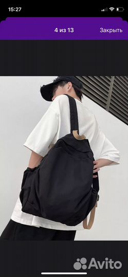 Рюкзак холщевый черный