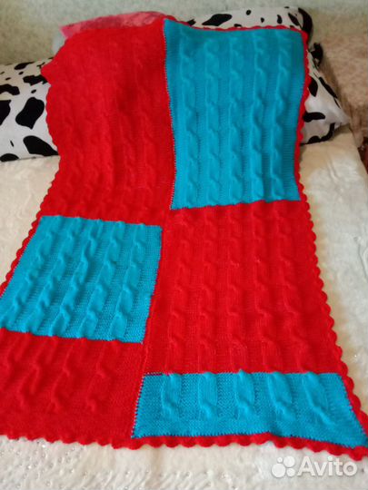 Плед детский, одеялко, ручная вязка новый