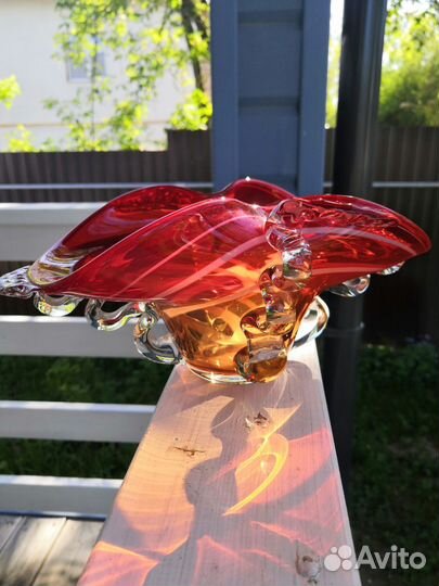 Ваза цветное стекло СССР