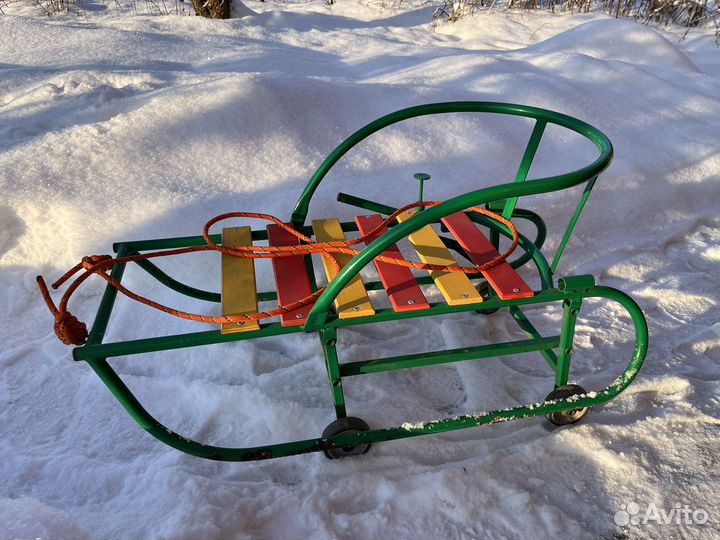 Санки с выдвижными колесами
