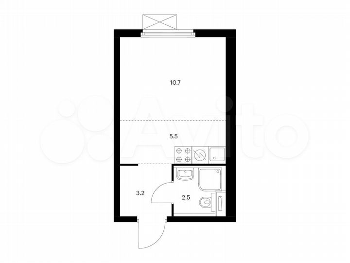 Квартира-студия, 21,9 м², 15/16 эт.