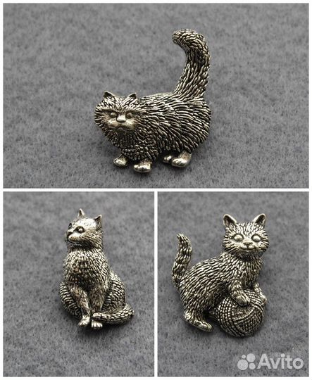 Значок брошь Кот Кошка Котенок