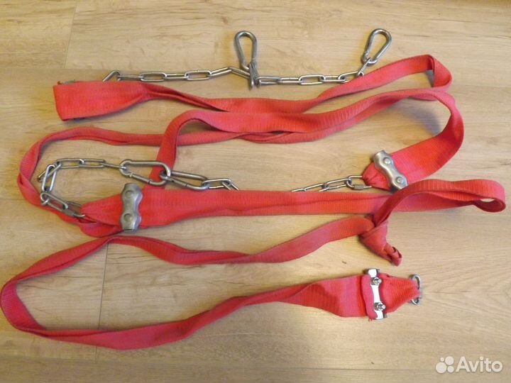 Связка 5.5 м капроновая лента плюс цепь и 4 караби