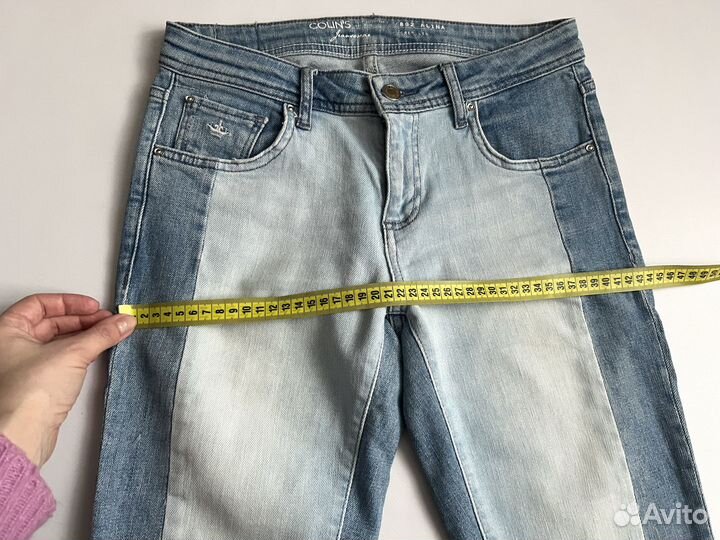 Женские джинсы Colins голубые с вставками 34