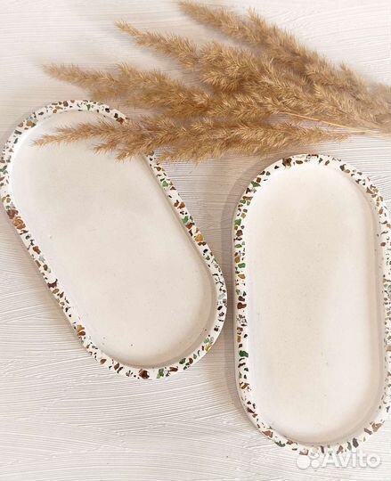 Поднос для декора из гипса