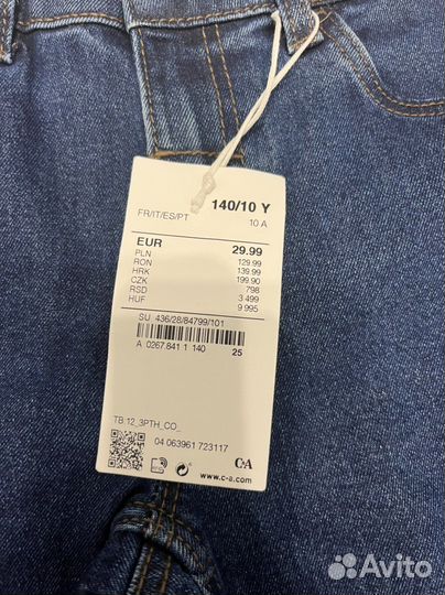 C&A джинсы для мальчика р.140 skinny