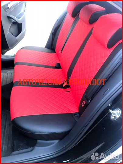 Чехлы Автопилот Skoda Rapid 1 из экокожи Ромб