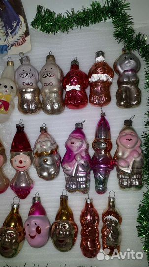 Елочные игрушки ссср,винтаж,цирк.клоун.собачка.лев