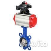 Затвор дисковый поворотный DN.ru GG25-316L-NBR Ду65 Ру16 с пневмоприводом DA-065, пневмораспределите