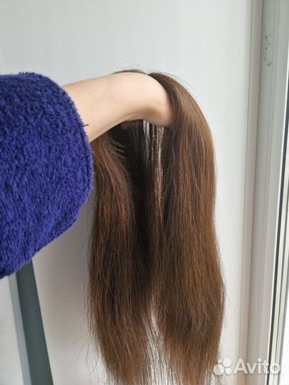 Накладка из натуральных волос на заколках