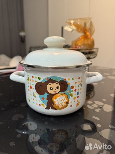 Кастюля эмалированная Hitt Чебурашка1,5л