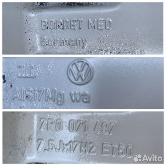Оригинал VW Touareg 7.5jx17 5x130 et50 dia71.5
