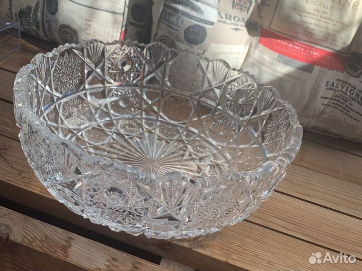 Хрустальный салатник,большой