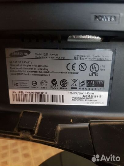 Монитор Samsung SyncMaster T200GN