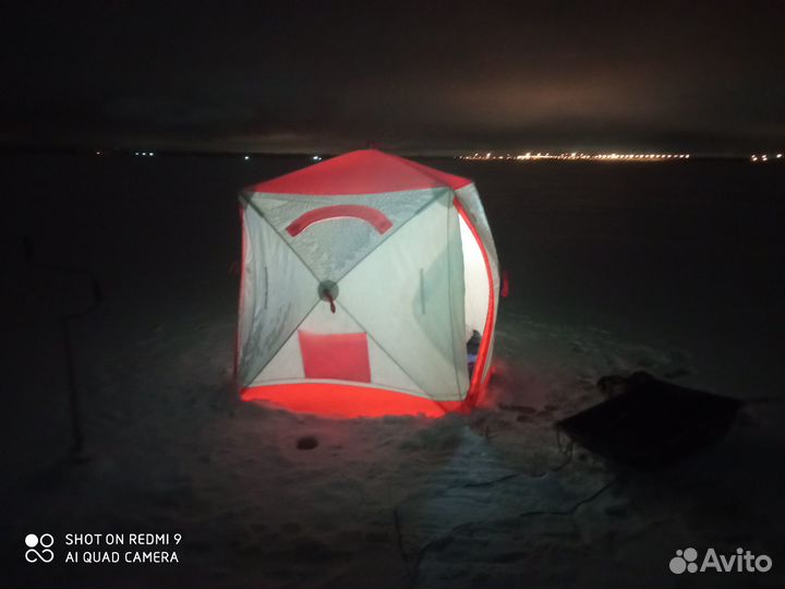 Палатка зимняя куб Медведь cube 2 3 слоя