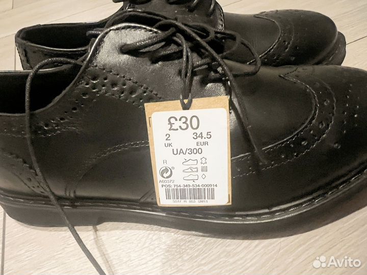 Полуботинки туфли 34 размер, кожа