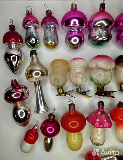 Ёлочные игрушки грибы СССР 28 шт